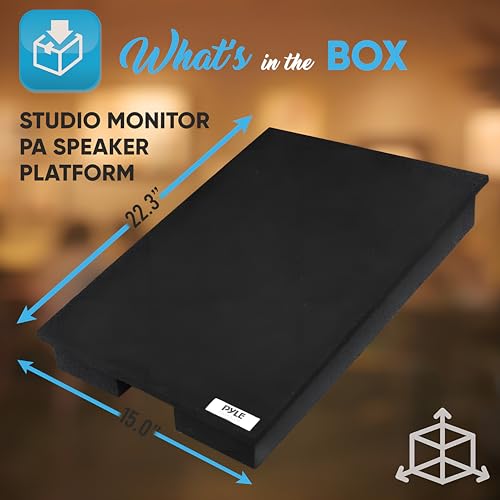 Pyle Sound Dampening Speaker Riser Foam - Audio Acoustic Noise Isolation Platform Pads Recoil Stabilizer w/ Rubber Base Pad For Studio Monitor, Subwoofer, Loud Speakers - PSI21 (22.3 x 15 x 3 Inch) - size: 22.3" x 15.0" -inches
