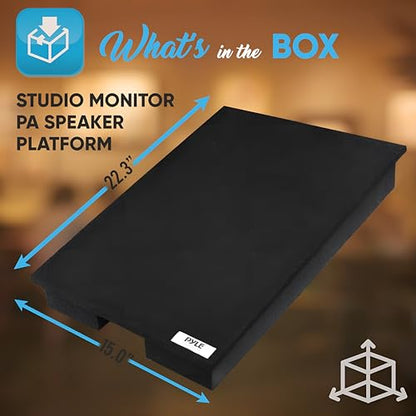 Pyle Sound Dampening Speaker Riser Foam - Audio Acoustic Noise Isolation Platform Pads Recoil Stabilizer w/ Rubber Base Pad For Studio Monitor, Subwoofer, Loud Speakers - PSI21 (22.3 x 15 x 3 Inch) - size: 22.3" x 15.0" -inches