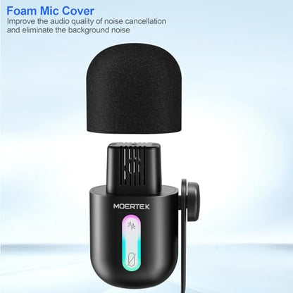USB Microphone for PC, Cardioid Condenser Microphone with Active Noise Cancellation, Quick Mute, Built-in Headphone Jack, Gaming Mic with Table Stand, for Live Streaming, Instruments, Podcast