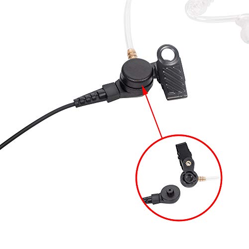 2-Pin Acoustic Tube Earpiece Compatible with TK-3107 UV-5R 2-Pack | PTT Mic, Comfort, Hands-Free, Lightweight, Covert, Surveillance Headset, Kenwood Baofeng BF-888S UV-82 TK-2107 TK-3207