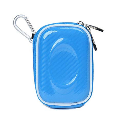Vangoddy Hard Shell EVA Carrying Case with Carabiner and Dual Zipper for Hearing Aids, In-Ear Monitors, Small Medical Devices, Earbuds and Accessories - Blue - color: Blue