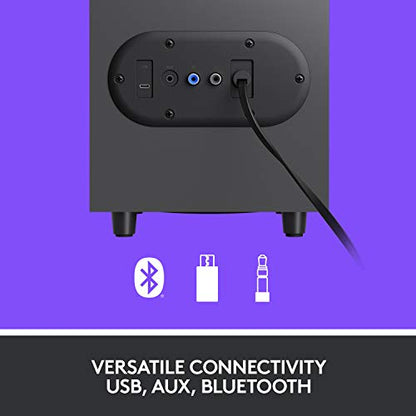 Logitech Z407 Bluetooth Computer Speakers with Subwoofer and Wireless Control, Immersive Sound, Premium Audio with Multiple Inputs, USB Speakers | Wireless control, immersive sound, premium audio, multiple inputs, USB connection