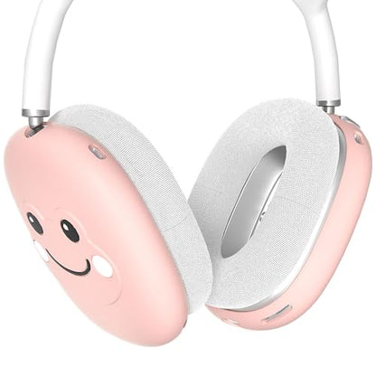 Cute 3 in 1 Silicone Protective Cover Case Frog Shockproof Ear Pad Ear Cups Headband Cover Ear Cushion Ear Muff Dust Protector for AirPods Max (Pink) - color: Pink