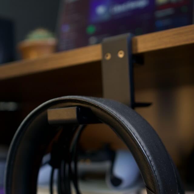 H-Clip Foldable Universal Headphone Hanger - Adjustable Clamp Hook Mount, Under-Desk Holder for Gaming & Audio Headsets, Space-Efficient Design, Durable Metal Construction