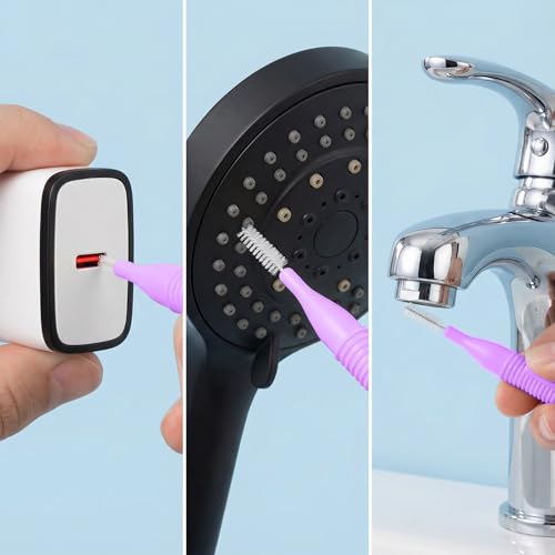 10 Pack Cell Phone Cleaning Kit, Nylon Brushes, Anti-Clogging Mini USB C Port Cleaning Tool Multifunctional Phone Speaker Cleaner for Speaker and Receiver Headphones Tablet Computer Camera - color: Purple