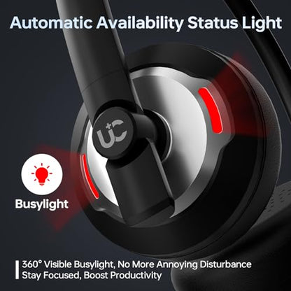 Wired Headset with Noise Canceling Mic & in-Line Control, Business Headset with Microphone for PC, USB Computer Headset for Work Call Center, Home Office, Online Classes, Teams, Zoom