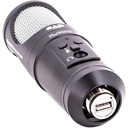 CAD PM1300 PodMaster™ SuperD usb Professional Broadcast / Podcasting Microphone with SuperD VOG Dynamic Capsule, supplied with Broadcast Boom Mic Stand, Black - style: PodMaster SuperD USB