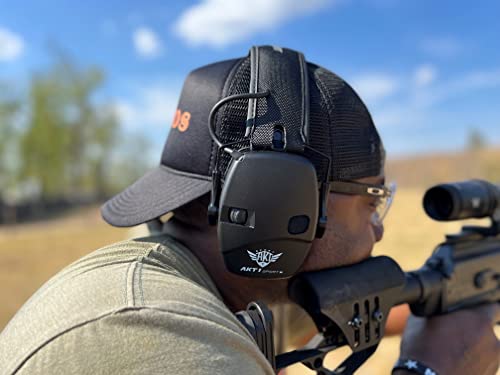 Cadre Low-Profile Electronic Sound Amplification Slim Safety Earmuff, For Range, Mowing, Construction, Work Shops, NRR 22dB