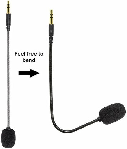 GANPUB 2Pcs Headset Microphone 3.5mm Plug, Black Headset Microphone Adjustable 360 Degrees Bendable Jack Headphone Controller Z5a5 Combined, 3.5mm Game Gaming Mic to Mic Headsets Accessories