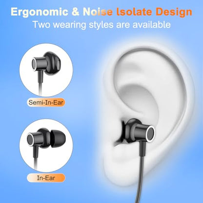 Neckband Bluetooth Headphone with LED Power, Neckband Headphones 100 Hours Playtime, in-Ear Bluetooth Headphone with Microphone for Running and Exercising in the Gym (Y10)