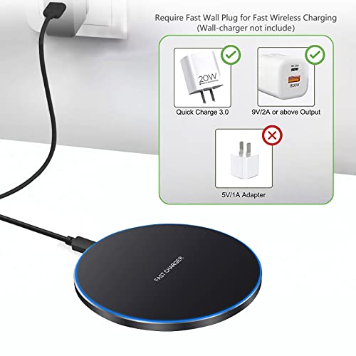 20W Fast Wireless Charger Pad,USB-C Wireless Phone Charging Station | Metal Frame Design,[20W SUPER Fast Charging] Wide Compatible with iPhone 17-11/Airpods,Samsung Galaxy/Buds,LG/Pixel -Black - color: Black