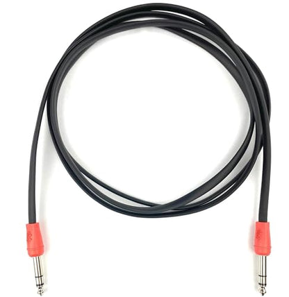 Flat Low Profile Stereo Guitar Patch Cable 6.5ft for Effects Pedals, 1/4 inch TRS Slim Straight Plugs, Red - color: Red, size: 6.5ft TRS(Straight to Straight)