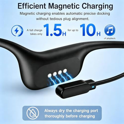 Full-Coverage Liquid Silicone Swimming Headphones,IP68 Waterproof Underwater Headphones, Bluetooth 6.0&MP3 with 32GB Memory Card,Soft/Skin-Comfortable Open Ear Bone Conduction Swim Earbuds(Black - color: Black