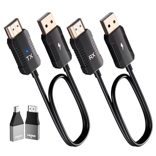 Wireless HDMI Transmitter and Receiver 4K Decode 1080P Output, HDMI Wireless Extender, Plug & Play, Support 2.4/5GHz for Streaming Video and Audio to Monitor from Laptop/Pc/Tv Box (Black) - color: Black