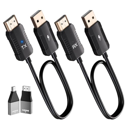 Wireless HDMI Transmitter and Receiver 4K Decode 1080P Output, HDMI Wireless Extender, Plug & Play, Support 2.4/5GHz for Streaming Video and Audio to Monitor from Laptop/Pc/Tv Box (Black) - color: Black