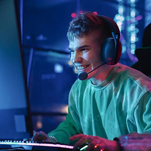 Redragon H848 BT Wireless Gaming Headset - Lightweight - 7.1 Surround Sound - 40MM Drivers - Detachable Microphone - Multi Platforms for PC, PS5/4/3, Switch, Mobile - color: Black