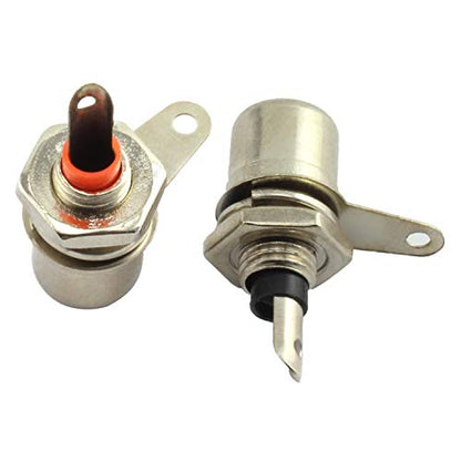 20PCS Nickel Plated RCA Phono Chassis Panel Mount Female Socket Adapter (10PCS Black + 10PCS Red)
