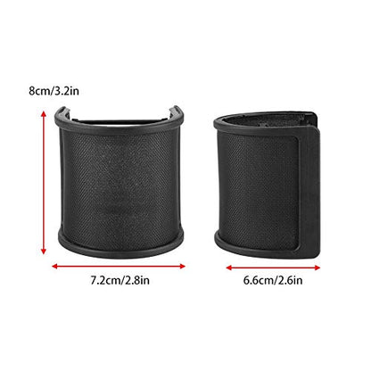 Double Layer U-Shape Microphone Anti-Pop Mask with Iron Design for Studio Use for MK-F600TL, BM-700, BM-900