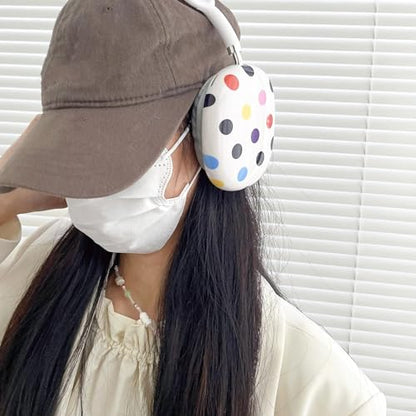 Case Compatible with AirPods Max Headphones, Soft TPU Cute Colorful Polka Dots Anti-Scratch Protective Ear Cup Covers Headphone Cases for Woman Kids - color: Colorful polka dots