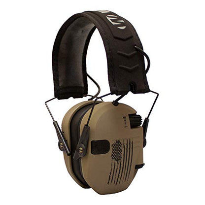 Walker's Razor Slim Electronic Earmuffs | Protective Case - color: American Flag Distressed