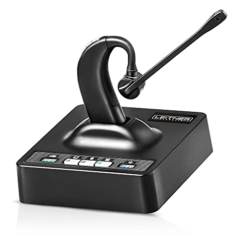 Leitner LH380 Premium Lite 3-in-1 Wireless DECT Headset for Office Phones | On-ear, DECT - not Bluetooth, office phones, computer and cell, Cisco, Yealink, Polycom, Avaya, Mitel, 5-year warranty - style: Desk Phone + PC + Cell Phone