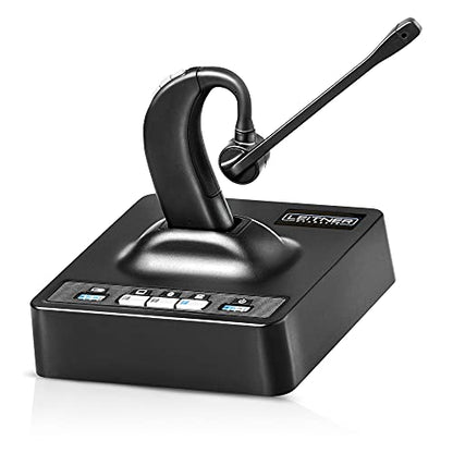 Leitner LH380 Premium Lite 3-in-1 Wireless DECT Headset for Office Phones | On-ear, DECT - not Bluetooth, office phones, computer and cell, Cisco, Yealink, Polycom, Avaya, Mitel, 5-year warranty - style: Desk Phone + PC + Cell Phone