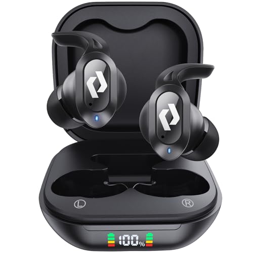 Bluetooth Earbuds Wireless Ear bud Wireless Stereo Bass Built in Microphone | Wireless Charging Case Waterproof Headphone 64H Playback LED Power Display for iPhone Android Phones Computer Sport Game Work