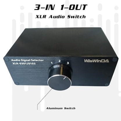 3-IN-1-OUT XLR Pro Audio Switch Balanced Audio Converter 3 Channel HiFi Stereo Passive Audio Selector Switcher Box No Loss Switching Aluminum Shell Quality XLR Connector (3-IN-1-OUT) - size: 3-IN-1-OUT