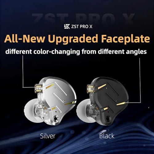 2026 Latest KZ ZST PRO X in Ear Monitor Headphones, 1BA 1DD Hybrid Driver Wired Gaming Earbuds, Deep Bass Sound Ear buds, HiFi IEM for Gaming Music Video Singer Musician Drummer (with mic, Black Gold) - color: Black Gold, style: with mic