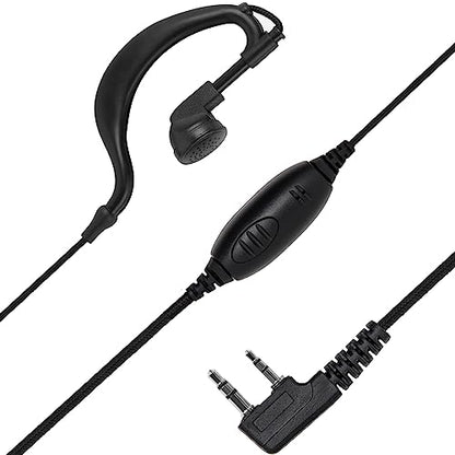 Pack of 10, Walkie Talkie Earpieces with Mic and PTT Button, 2 Pin Connector, Two-Way Radio Headsets for Baofeng UV-5R UV-82 BF-F8HP Pxton PX888S Walkie Talkies, Strengthen Durable Cable - style: Pack of 10