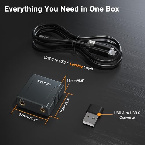 Cubilux HC-4 USB to 4.4mm DAC Headphone Amp, 384KHz/32-bit Hi-Res Portable Balanced DAC with Pentaconn Output & 3.5mm MIC Jack, HiFi Audio Dongle for PC, Laptop, Phone, IEMs & Gaming