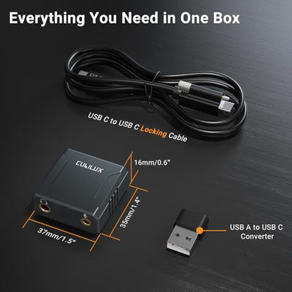 Cubilux HC-4 USB to 4.4mm DAC Headphone Amp, 384KHz/32-bit Hi-Res Portable Balanced DAC with Pentaconn Output & 3.5mm MIC Jack, HiFi Audio Dongle for PC, Laptop, Phone, IEMs & Gaming