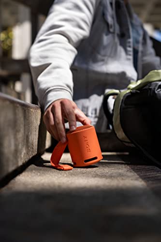 Sony SRS-XB100 Wireless Bluetooth Portable Lightweight Speaker, Orange | 16 Hr Battery, Super-Compact Travel Speaker, IP67 Waterproof & Dustproof Shower Speaker, Versatile Strap, Hands-free Calling - color: Orange