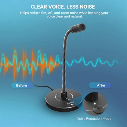 CMTECK USB Computer Microphone, Studio-Quality，Plug & Play for PC,Laptop - color: Dark Gray
