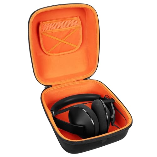 Geekria Shield Case for Large Sized Over-Ear Headphones, Hard Shell Travel Carrying Bag with Cable Storage, Compatible with Beyerdynamic DT 880 Pro, Sony Pulse Elite (Black)