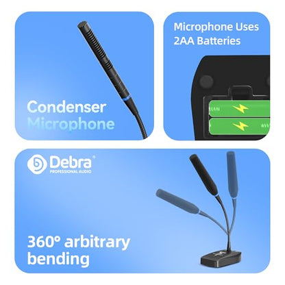 Debra 8-Channel Wireless Conference Microphone System, UHF Pro Auto Pairing, 80M Stable Transmission, 360° Gooseneck Mic for Meetings, Lectures & Conferences(8 Conference) - color: 8 Conference