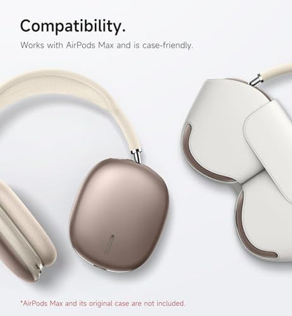 SURITCH AirPods Max Case, TPU Anti-Scratch Ear Cups Cover, Rugged Shockproof Protective Accessories for Apple Headphones - Desert Titanium - color: Desert Titanium