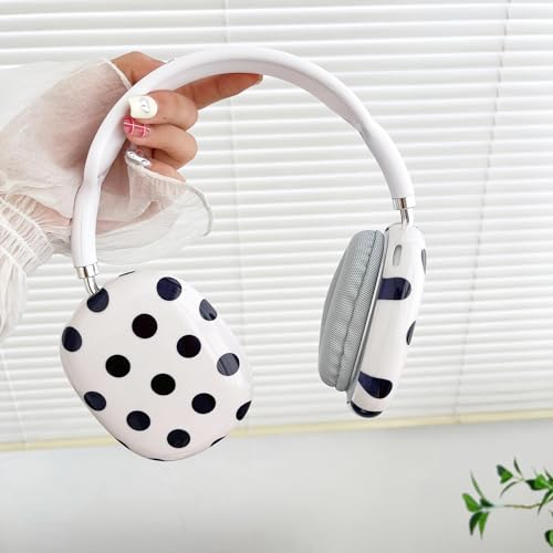 Case Compatible with AirPods Max Headphones, Soft TPU Cute Polka Dots Pattern Anti-Scratch Protective Ear Cup Covers Headphone Cases for Woman Kids - color: polka dots