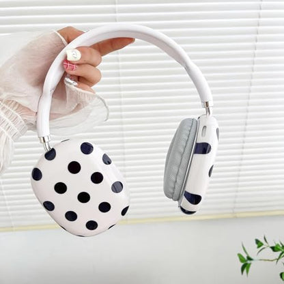 Case Compatible with AirPods Max Headphones, Soft TPU Cute Polka Dots Pattern Anti-Scratch Protective Ear Cup Covers Headphone Cases for Woman Kids - color: polka dots