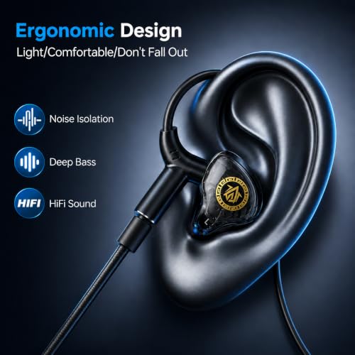 Wired Gaming Earbuds with Mic, Deep Bass Noise Isolating in-Ear Headphones, 16Ohm Low Impedance 3.5mm Jack Earphones with Volume Control, for PS5 PS4 Xbox PC Phone Online Class Streaming - color: Yellow