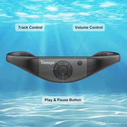 Tayogo W18 Swimming Headphones, IPX8 Waterproof Earbuds for Swimming with 32GB MP3 Player, Bluetooth 5.4, FM Radio & T6 Receiving Mode, in-Ear Underwater Headphones for Lap Swimming - color: BK