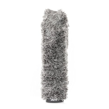 Movo WS-G200 Furry Rigid Windscreen for Microphones 18-23mm in Diameter and up to 8.6" (22cm) Long - Dark Gray - size: 7.8"
