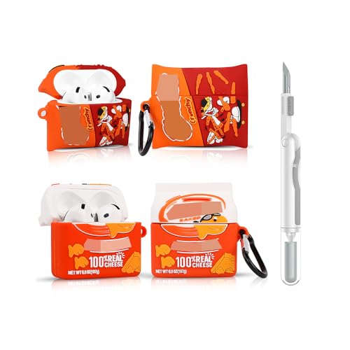 (2Pack+Cleaner Pen) XMBYGY Case for Apple AirPods 4th Generation Earbuds with Cleaning Pen Kit, Silicone Cute Charging Case Shockproof Protective Cover and Carabiner for AirPods 4 (CHET+GSH) - color: CHET+GSH