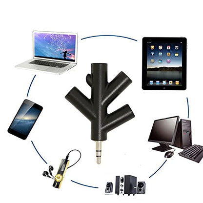 3.5mm 4 Way Port Aux Audio Spliter, Earphone Adapter Headphone Port Audio Spliter Multi Aux 3.5mm(1pc Random)