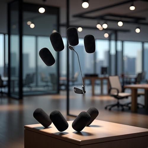 Microphone Wind Shield Foam Covers, 5 Pcs, Black, for Shure CVG18-B/C Gooseneck Condenser Microphone