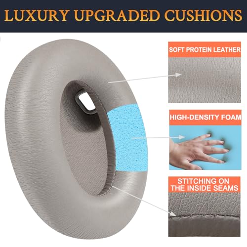 SOULWIT Ear Pads Cushions + Headband, Replacement Kit for Sony WH-1000XM4 (WH1000XM4) Over-Ear Headphones, Replacement Headstrap Pad & Earpads Repair Part - Silver - color: Silver