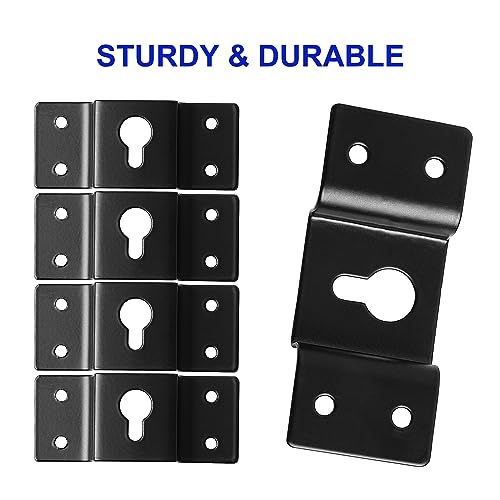 uxcell 5 Pcs Wall-Mounted Speaker Hanging Brackets, 7cm Long Speaker Mounting Clothing Rack Iron Hanger Plate Accessories for Surround Sound Box Audio Speaker, Black