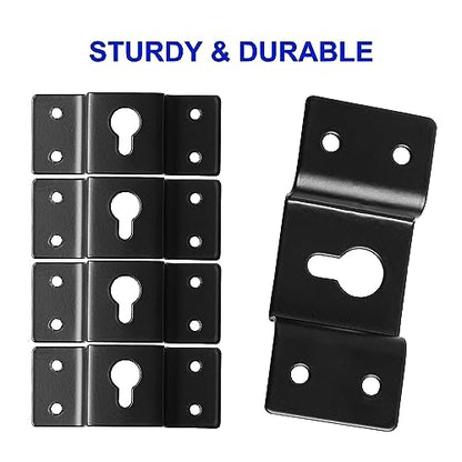 uxcell 5 Pcs Wall-Mounted Speaker Hanging Brackets, 7cm Long Speaker Mounting Clothing Rack Iron Hanger Plate Accessories for Surround Sound Box Audio Speaker, Black