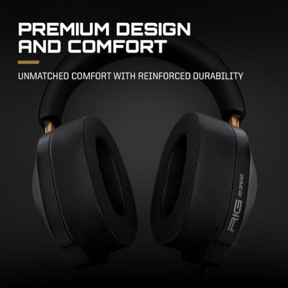 RIG R5 Spear MAX HD Wired PC Gaming Headset | 40mm GrapheneQ™ 드라이버, USB-C 오디오 DAC, 돌비 애트모스 3D 오디오, 탈착식 노이즈 캔슬링 마이크, 메모리 폼 - 3.5mm 및 USB-C - color: 블랙.