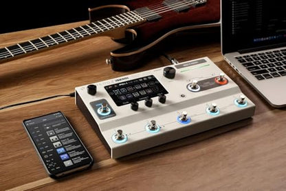Hotone Ampero II Stage Multi-Effects Pedal Processor Guitar Amp Modeler Cab Simulation Dual Effect Chains w/FX Loop MIDI I/O Stereo OTG USB Audio Interface Tonebird Shure Mic MXR Cable Bundle MP-380
